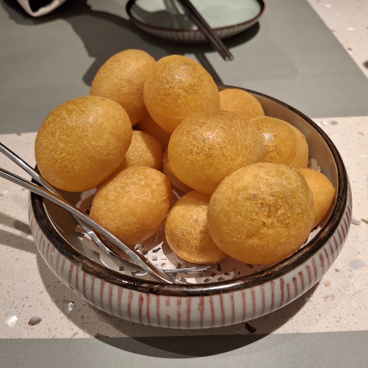 Golden crispy sweet-potato balls